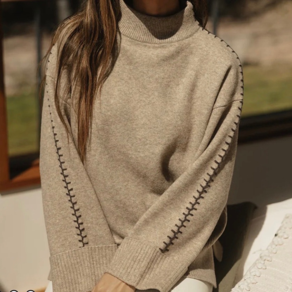 NWT The Normal Brand Craft Stitch Sweater Size M Teak